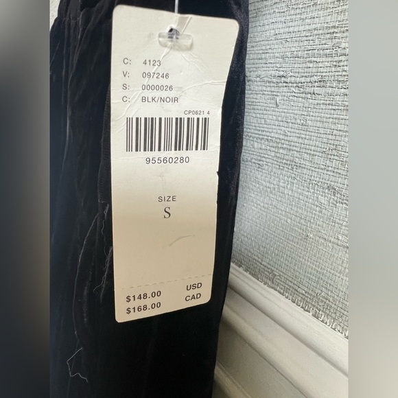 NWT new small Anthropologie wide leg velvet pants black - Picture 6 of 17